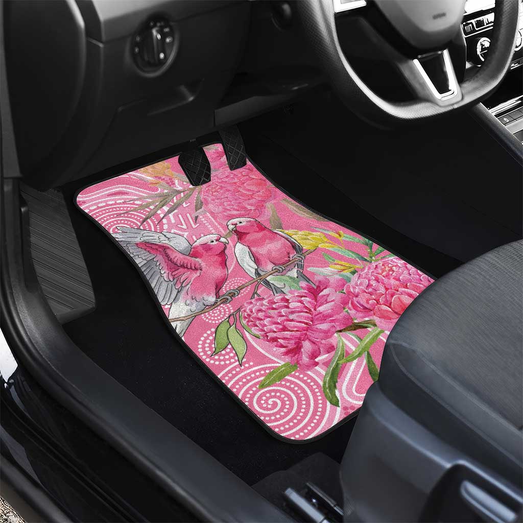 Australia Pink Galah Car Mats Rose-breasted Cockatoo Waratah Indigenous Art - Aussie Hoodie
