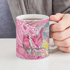 Australia Pink Galah Ceramic Mug Rose-breasted Cockatoo Waratah Indigenous Art - Aussie Hoodie