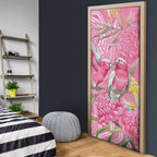 Australia Pink Galah Door Cover Rose-breasted Cockatoo Waratah Indigenous Art - Aussie Hoodie