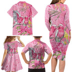 Australia Pink Galah Family Matching Long Sleeve Bodycon Dress and Hawaiian Shirt Rose-breasted Cockatoo Waratah Indigenous Art - Aussie Hoodie