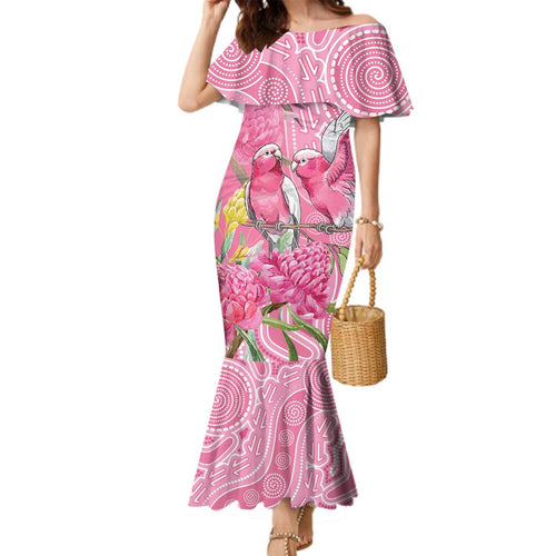 Australia Pink Galah Family Matching Mermaid Dress and Hawaiian Shirt Rose-breasted Cockatoo Waratah Indigenous Art - Aussie Hoodie