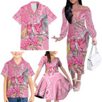 Australia Pink Galah Family Matching Off The Shoulder Long Sleeve Dress and Hawaiian Shirt Rose-breasted Cockatoo Waratah Indigenous Art - Aussie Hoodie