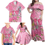 Australia Pink Galah Family Matching Off Shoulder Maxi Dress and Hawaiian Shirt Rose-breasted Cockatoo Waratah Indigenous Art - Aussie Hoodie