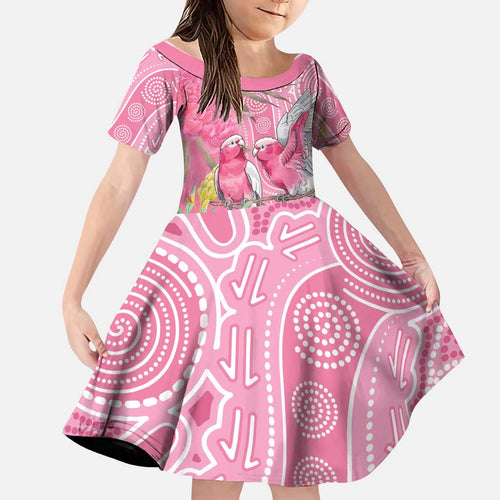 Australia Pink Galah Family Matching Off Shoulder Short Dress and Hawaiian Shirt Rose-breasted Cockatoo Waratah Indigenous Art - Aussie Hoodie