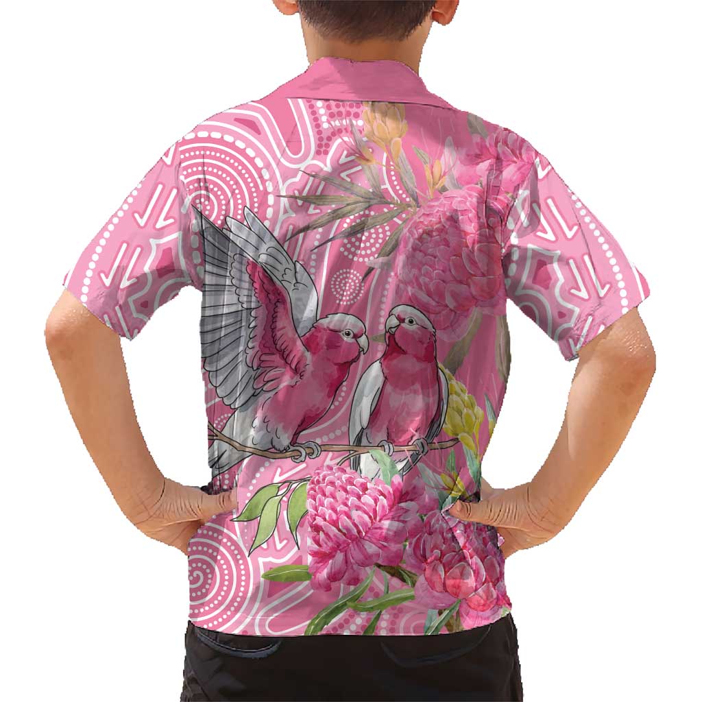 Australia Pink Galah Family Matching Short Sleeve Bodycon Dress and Hawaiian Shirt Rose-breasted Cockatoo Waratah Indigenous Art - Aussie Hoodie