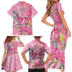 Australia Pink Galah Family Matching Short Sleeve Bodycon Dress and Hawaiian Shirt Rose-breasted Cockatoo Waratah Indigenous Art - Aussie Hoodie