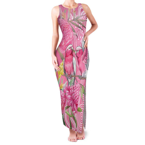 Australia Pink Galah Family Matching Tank Maxi Dress and Hawaiian Shirt Rose-breasted Cockatoo Waratah Indigenous Art - Aussie Hoodie