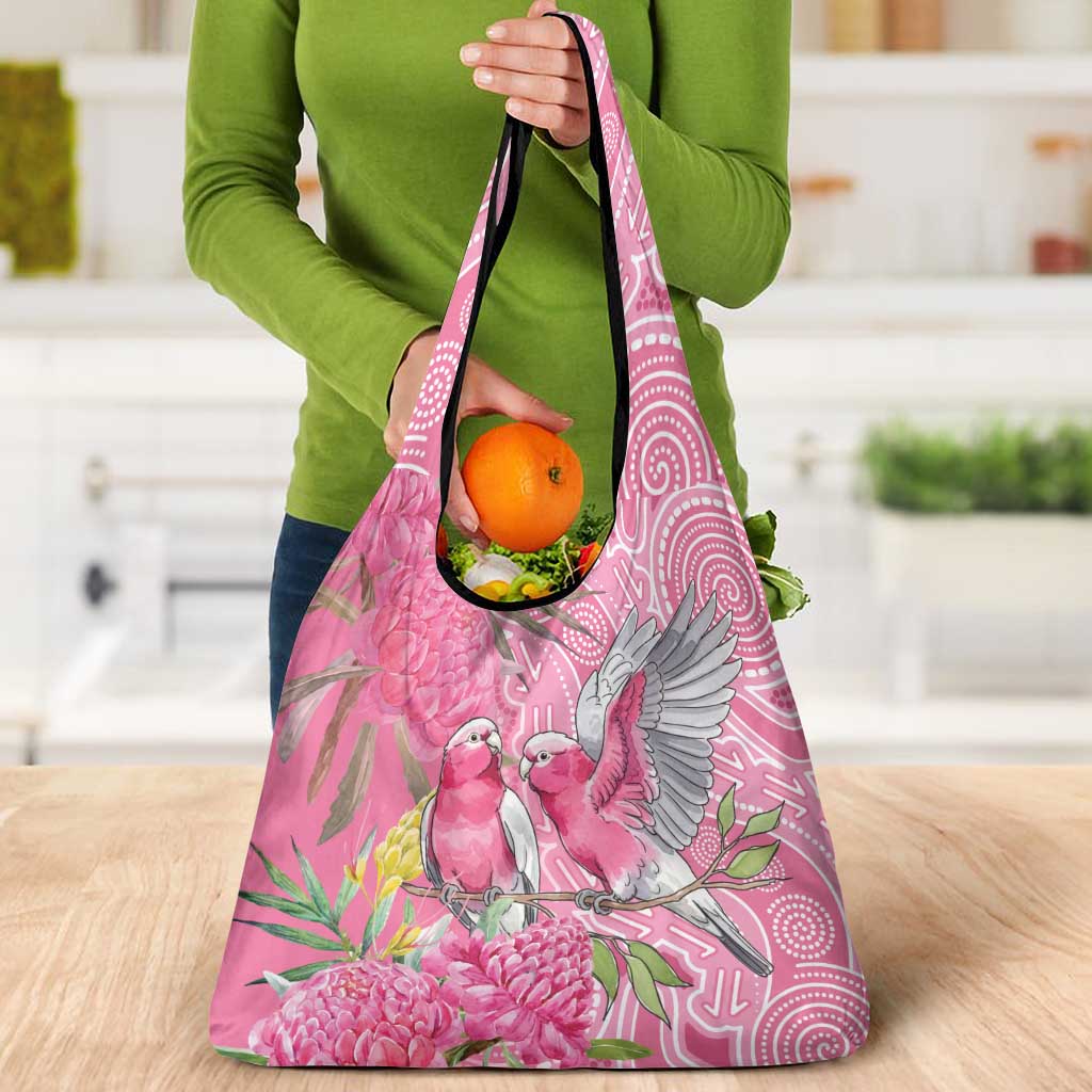 Australia Pink Galah Grocery Bag Rose-breasted Cockatoo Waratah Indigenous Art - Aussie Hoodie