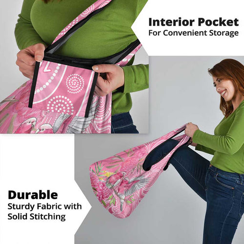 Australia Pink Galah Grocery Bag Rose-breasted Cockatoo Waratah Indigenous Art - Aussie Hoodie