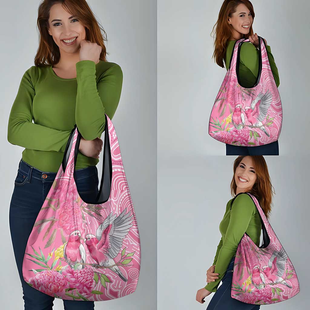 Australia Pink Galah Grocery Bag Rose-breasted Cockatoo Waratah Indigenous Art - Aussie Hoodie