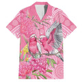 Australia Pink Galah Hawaiian Shirt Rose-breasted Cockatoo Waratah Indigenous Art - Aussie Hoodie