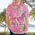 Australia Pink Galah Hawaiian Shirt Rose-breasted Cockatoo Waratah Indigenous Art - Aussie Hoodie