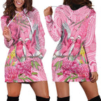 Australia Pink Galah Hoodie Dress Rose-breasted Cockatoo Waratah Indigenous Art - Aussie Hoodie