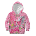Australia Pink Galah Kid Hoodie Rose-breasted Cockatoo Waratah Indigenous Art - Aussie Hoodie