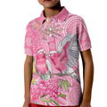 Australia Pink Galah Kid Polo Shirt Rose-breasted Cockatoo Waratah Indigenous Art - Aussie Hoodie