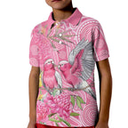 Australia Pink Galah Kid Polo Shirt Rose-breasted Cockatoo Waratah Indigenous Art - Aussie Hoodie