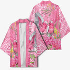 Australia Pink Galah Kimono Rose-breasted Cockatoo Waratah Indigenous Art - Aussie Hoodie