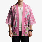 Australia Pink Galah Kimono Rose-breasted Cockatoo Waratah Indigenous Art - Aussie Hoodie