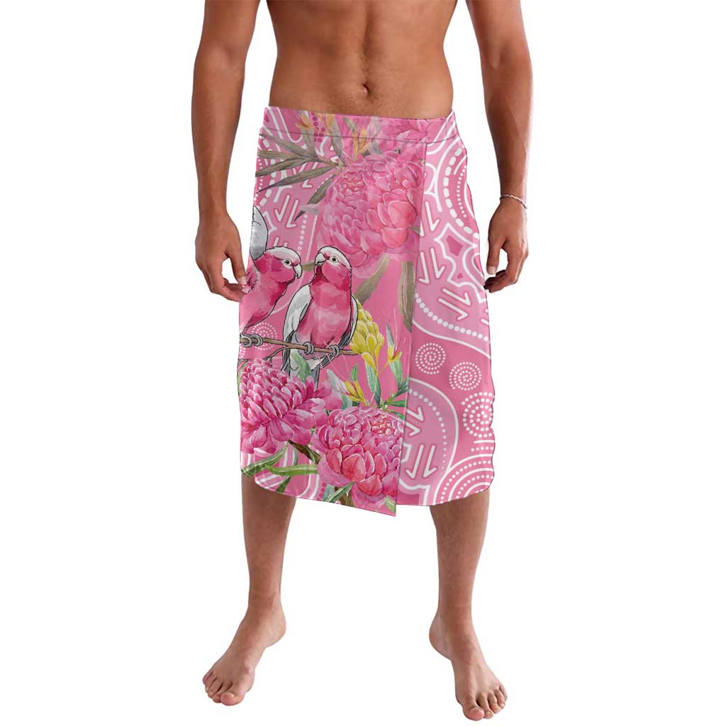 Australia Pink Galah Lavalava Rose-breasted Cockatoo Waratah Indigenous Art - Aussie Hoodie