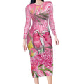 Australia Pink Galah Long Sleeve Bodycon Dress Rose-breasted Cockatoo Waratah Indigenous Art - Aussie Hoodie
