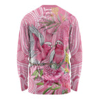 Australia Pink Galah Long Sleeve Shirt Rose-breasted Cockatoo Waratah Indigenous Art - Aussie Hoodie
