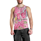 Australia Pink Galah Men Tank Top Rose-breasted Cockatoo Waratah Indigenous Art - Aussie Hoodie