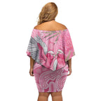 Australia Pink Galah Off Shoulder Short Dress Rose-breasted Cockatoo Waratah Indigenous Art - Aussie Hoodie
