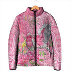 Australia Pink Galah Padded Jacket Rose-breasted Cockatoo Waratah Indigenous Art - Aussie Hoodie