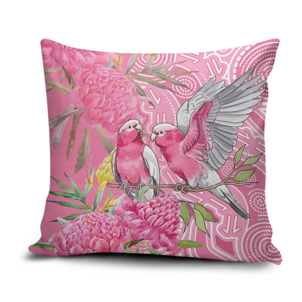 Australia Pink Galah Pillow Cover Rose-breasted Cockatoo Waratah Indigenous Art - Aussie Hoodie