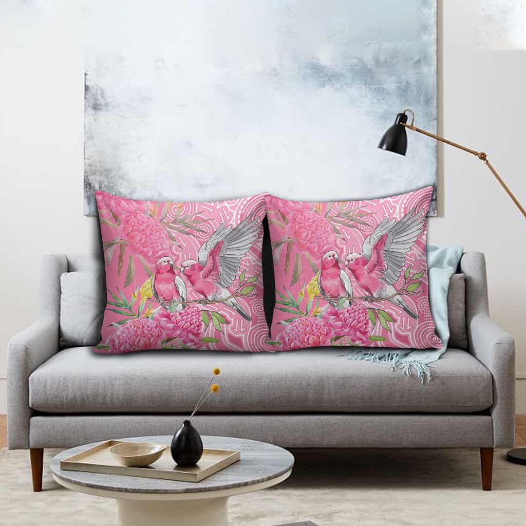 Australia Pink Galah Pillow Cover Rose-breasted Cockatoo Waratah Indigenous Art - Aussie Hoodie