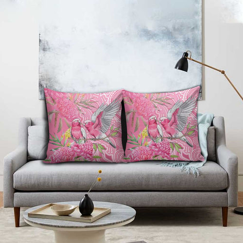 Australia Pink Galah Pillow Cover Rose-breasted Cockatoo Waratah Indigenous Art - Aussie Hoodie