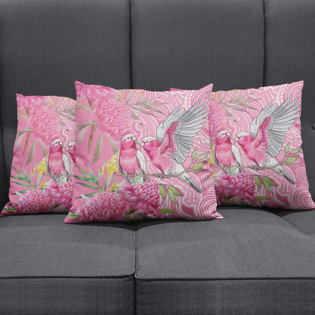 Australia Pink Galah Pillow Cover Rose-breasted Cockatoo Waratah Indigenous Art - Aussie Hoodie