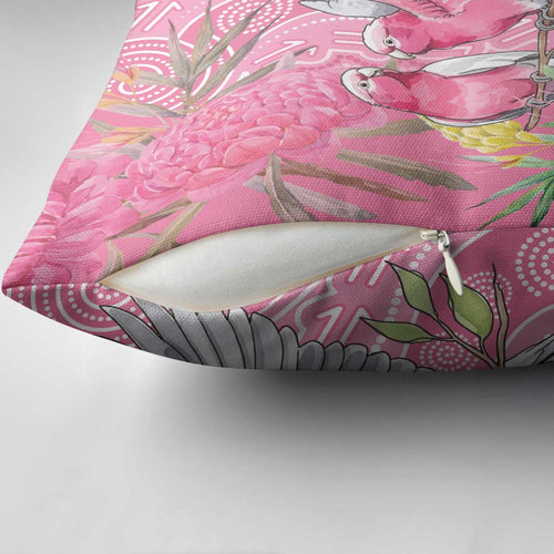 Australia Pink Galah Pillow Cover Rose-breasted Cockatoo Waratah Indigenous Art - Aussie Hoodie