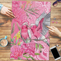 Australia Pink Galah Puzzle Rose-breasted Cockatoo Waratah Indigenous Art - Aussie Hoodie