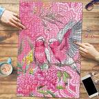 Australia Pink Galah Puzzle Rose-breasted Cockatoo Waratah Indigenous Art - Aussie Hoodie