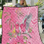 Australia Pink Galah Quilt Rose-breasted Cockatoo Waratah Indigenous Art - Aussie Hoodie