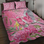 Australia Pink Galah Quilt Bed Set Rose-breasted Cockatoo Waratah Indigenous Art - Aussie Hoodie