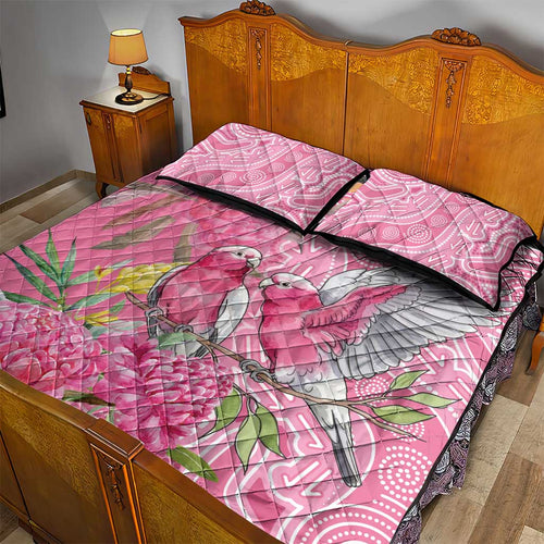 Australia Pink Galah Quilt Bed Set Rose-breasted Cockatoo Waratah Indigenous Art - Aussie Hoodie