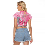 Australia Pink Galah Raglan Cropped T Shirt Rose-breasted Cockatoo Waratah Indigenous Art - Aussie Hoodie