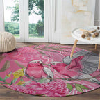 Australia Pink Galah Round Carpet Rose-breasted Cockatoo Waratah Indigenous Art - Aussie Hoodie