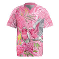 Australia Pink Galah Rugby Jersey Rose-breasted Cockatoo Waratah Indigenous Art - Aussie Hoodie