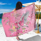 Australia Pink Galah Sarong Rose-breasted Cockatoo Waratah Indigenous Art - Aussie Hoodie