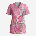 Australia Pink Galah Scrub Top Rose-breasted Cockatoo Waratah Indigenous Art - Aussie Hoodie