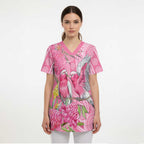 Australia Pink Galah Scrub Top Rose-breasted Cockatoo Waratah Indigenous Art - Aussie Hoodie