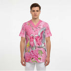 Australia Pink Galah Scrub Top Rose-breasted Cockatoo Waratah Indigenous Art - Aussie Hoodie