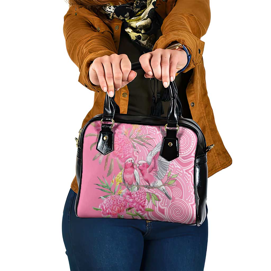 Australia Pink Galah Shoulder Handbag Rose-breasted Cockatoo Waratah Indigenous Art - Aussie Hoodie