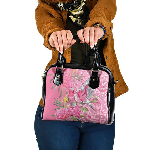 Australia Pink Galah Shoulder Handbag Rose-breasted Cockatoo Waratah Indigenous Art - Aussie Hoodie