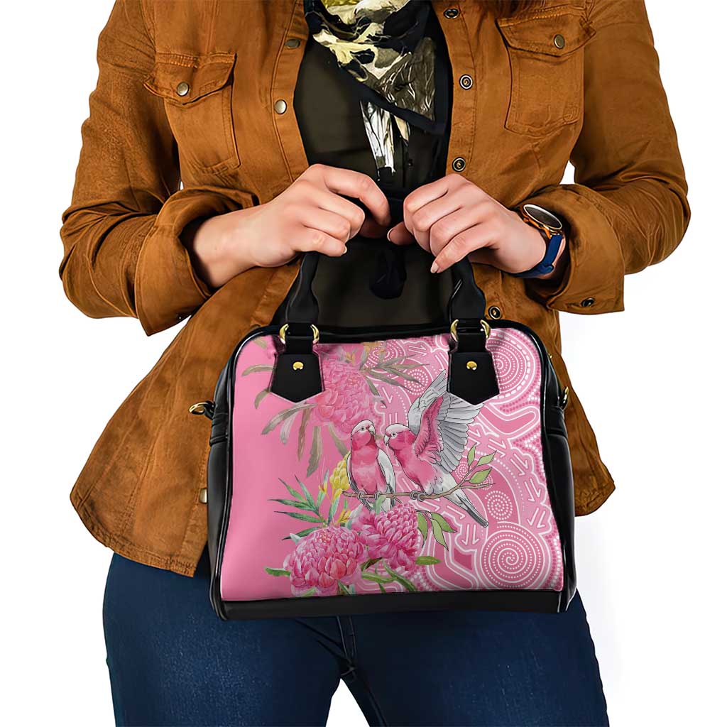 Australia Pink Galah Shoulder Handbag Rose-breasted Cockatoo Waratah Indigenous Art - Aussie Hoodie