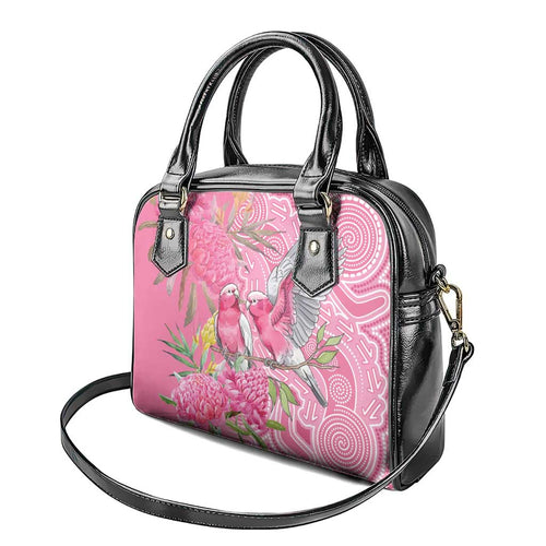 Australia Pink Galah Shoulder Handbag Rose-breasted Cockatoo Waratah Indigenous Art - Aussie Hoodie