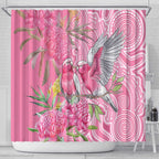 Australia Pink Galah Shower Curtain Rose-breasted Cockatoo Waratah Indigenous Art - Aussie Hoodie